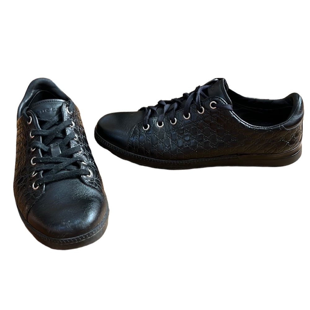 Gucci womens Guccissima black monogram sneakers